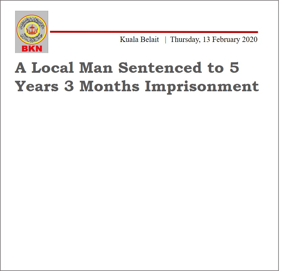 A Local Man Sentenced to 5 Years 3 Months Imprisonment.JPG